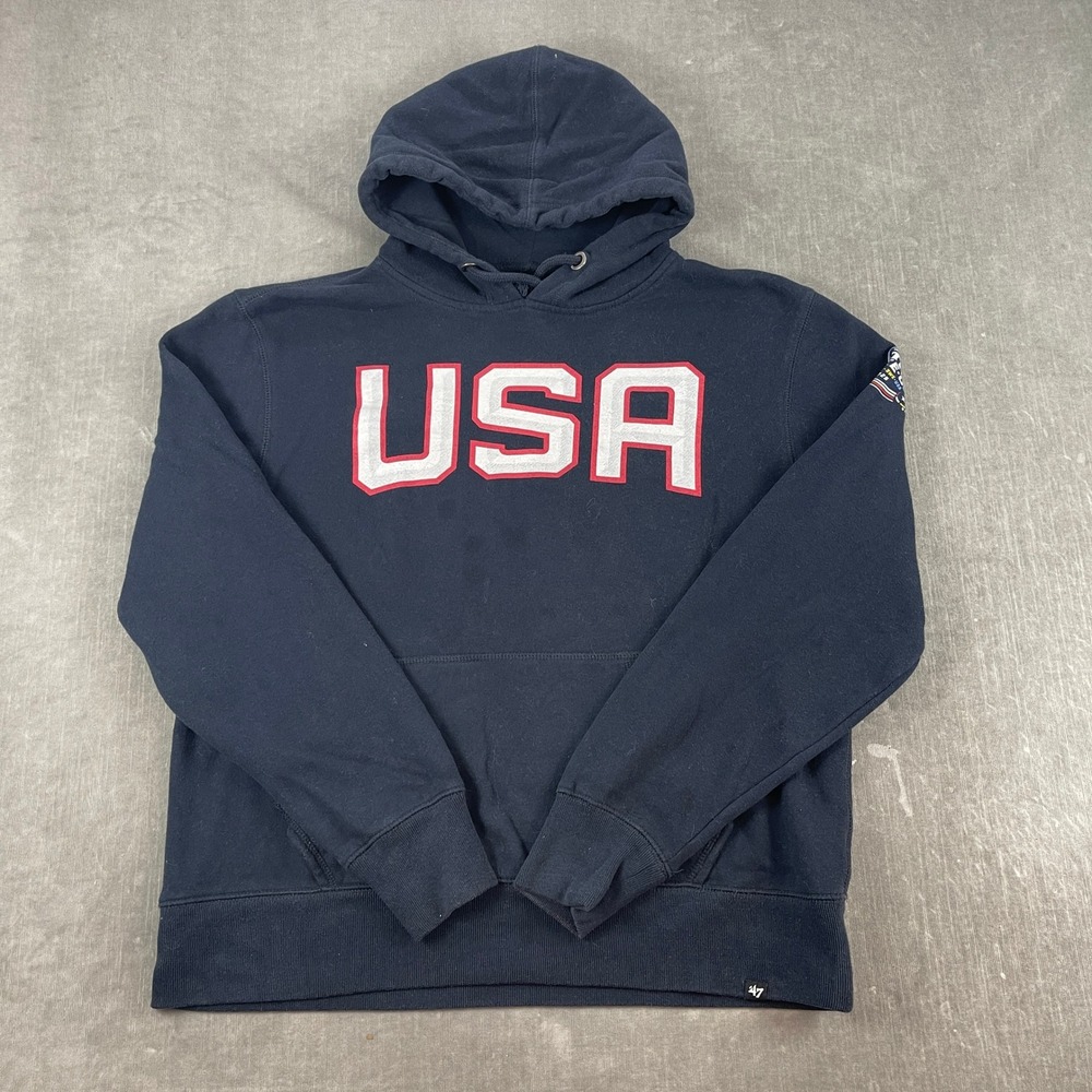 USA Hockey Men Medium Navy Blue Hoodie 4 Nations Face-Off 2025 '47 Brand